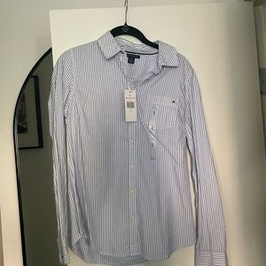 NWT Women’s Blue Striped Button Down